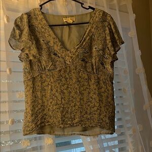 Floral V-Neck Women Top